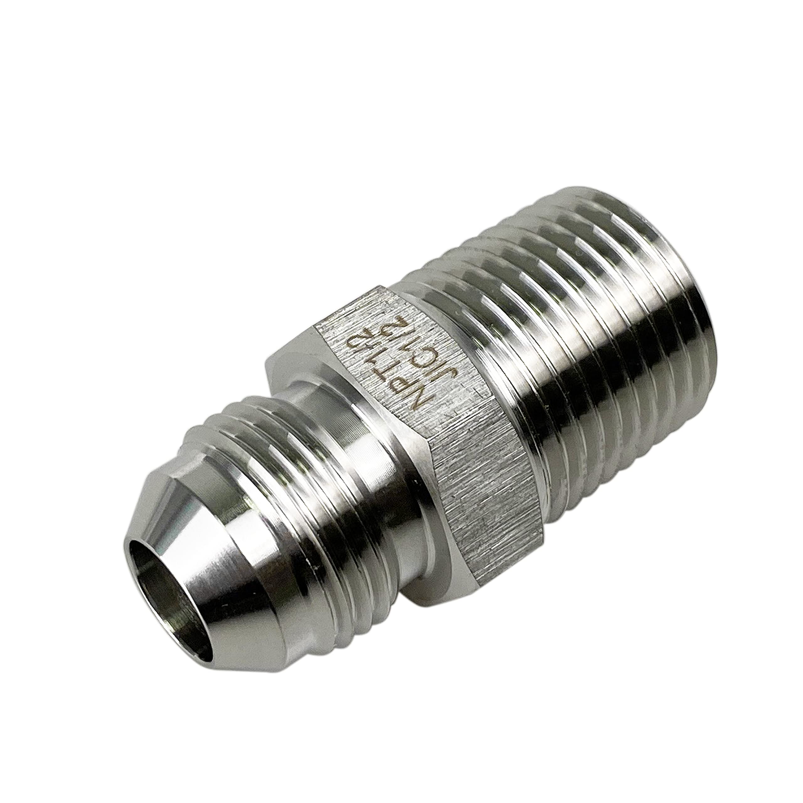 HFS(R) 1/2" NPT Male to 1/2" JIC Male Adapter Flared Tube Fitting Pipe Connector Stainless Steel 304 - Image 3