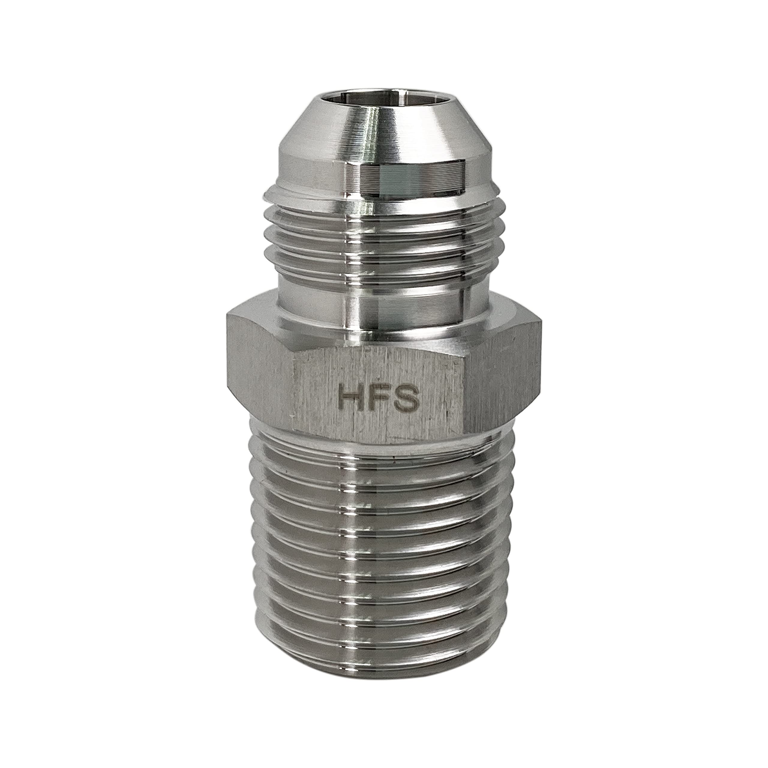 HFS(R) 1/2" NPT Male to 1/2" JIC Male Adapter Flared Tube Fitting Pipe Connector Stainless Steel 304 - Image 4
