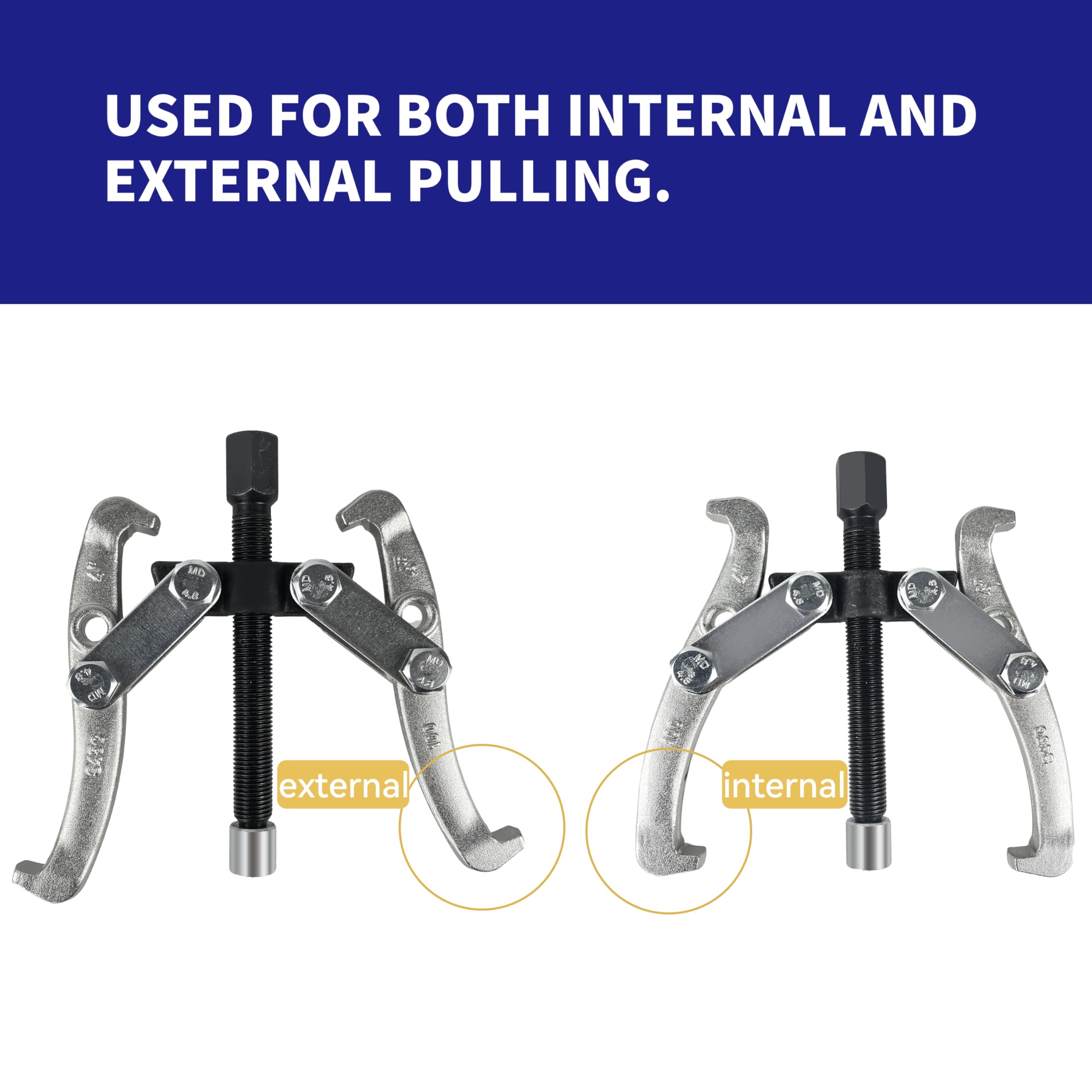 HFS(R 2 jaw and 3 jaw Puller Gear Puller Set – 3in,4in,6in and 8in Removal Tool Kit for Slide Gears, Pulley, and Flywheel - Image 3