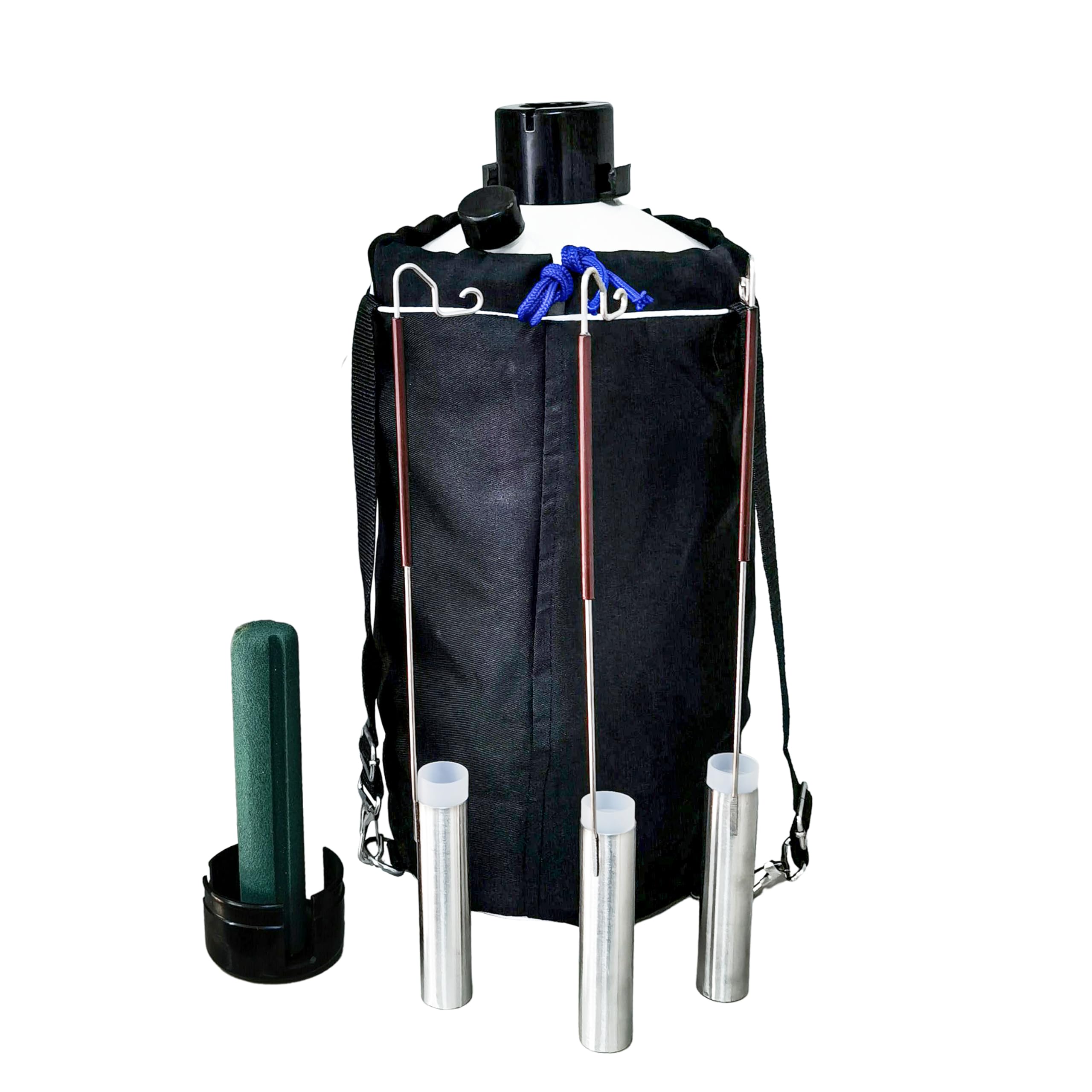 HFS(R) 2L Liquid Nitrogen Tank Aluminum Alloy Cryogenic Container LN2 Dewar with 6 Canisters & Carrying Bag (2L) - Image 9