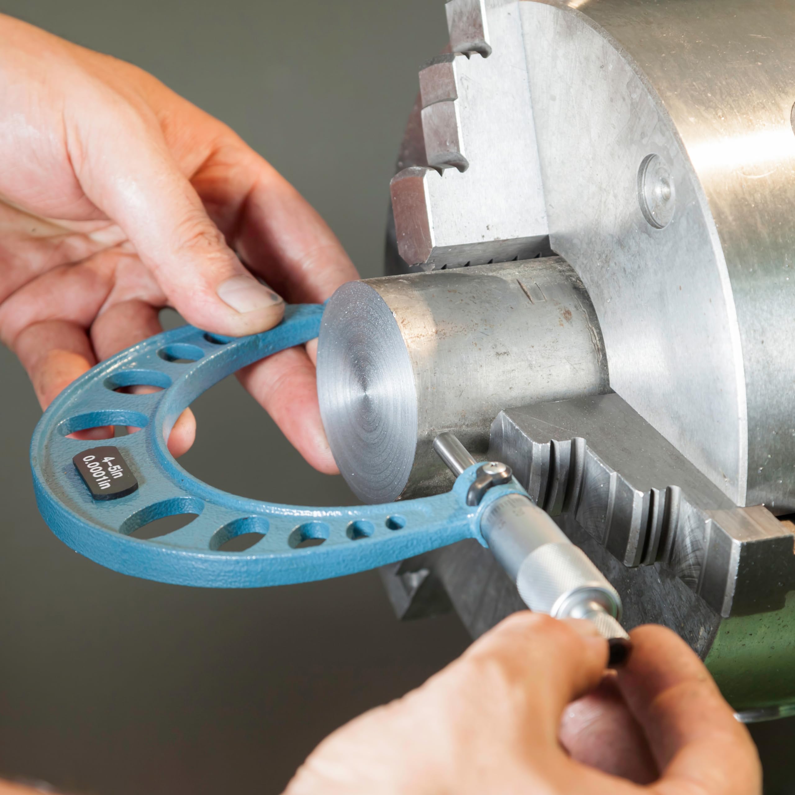 HFS(R) 4-5" Outside Micrometer with 0.0001" Accuracy, Carbide Anvil and Laser-Etched Scale - Image 6