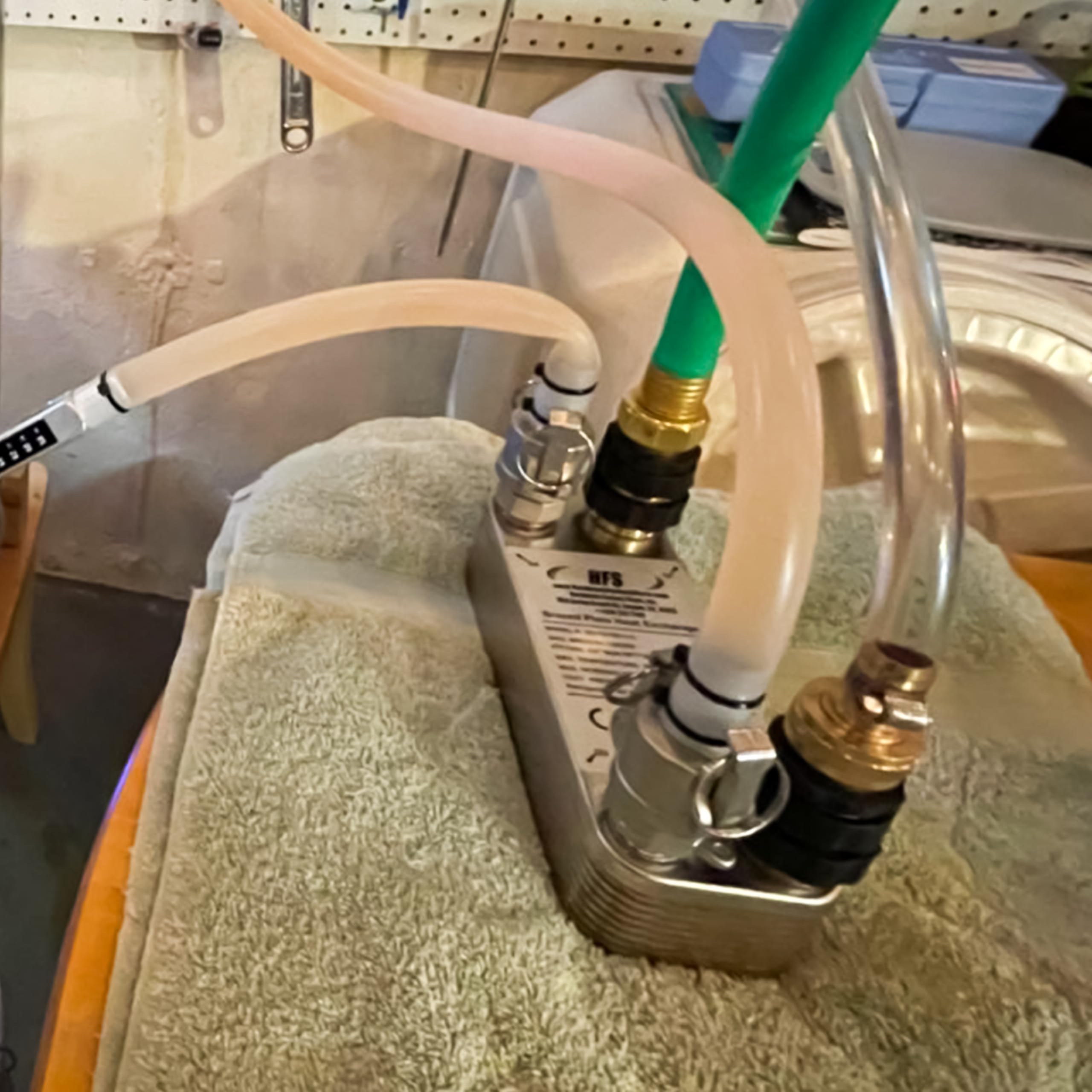 HFS(R) 40-Plate Stainless Steel 304 Homebrew Beer Wort Chiller Heat Exchanger, 7.5" x 2.9", 1/2" x 1/2" MALE NPT, Quick Beer Cooling System (7.5" 2.9"/40 plate, 1/2" x 1/2" NPT) - Image 4