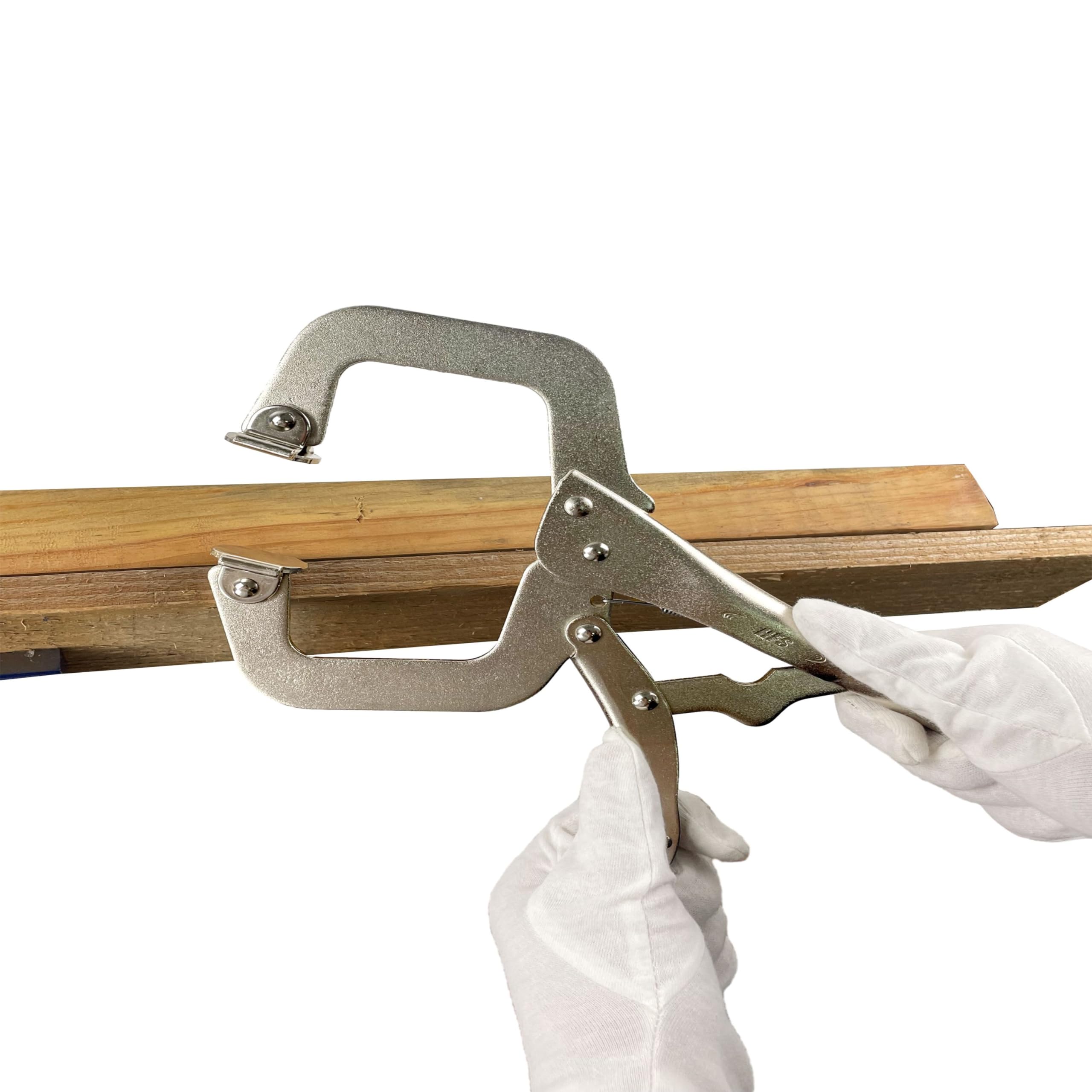 HFS (R) 6 pc - 11” C-Clamp Locking Pliers, with Swivel Pads Heavy Duty C-Type Locking Plier Table for Welding and Woodworking - Image 3