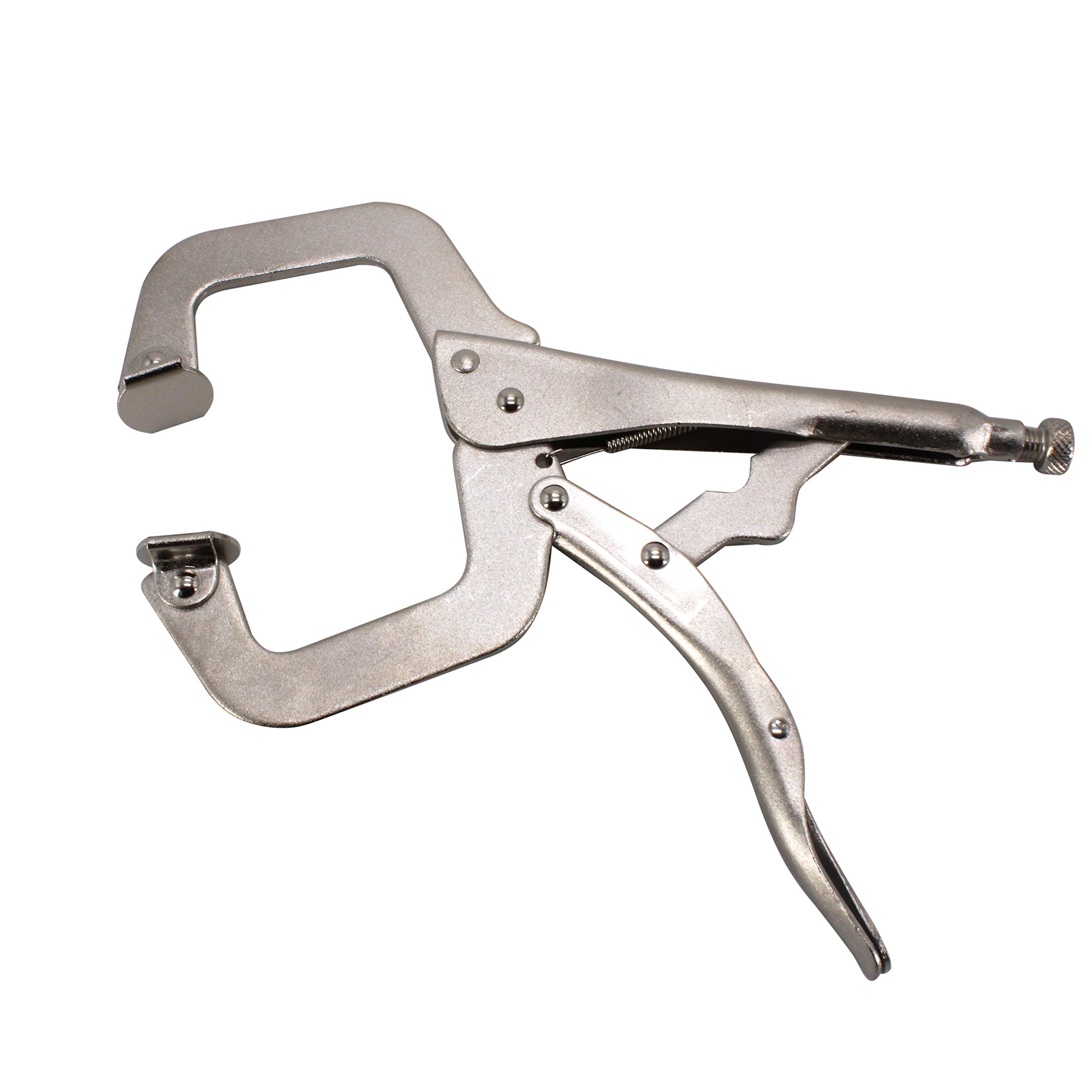 HFS (R) 6 pc - 11” C-Clamp Locking Pliers, with Swivel Pads Heavy Duty C-Type Locking Plier Table for Welding and Woodworking - Image 4