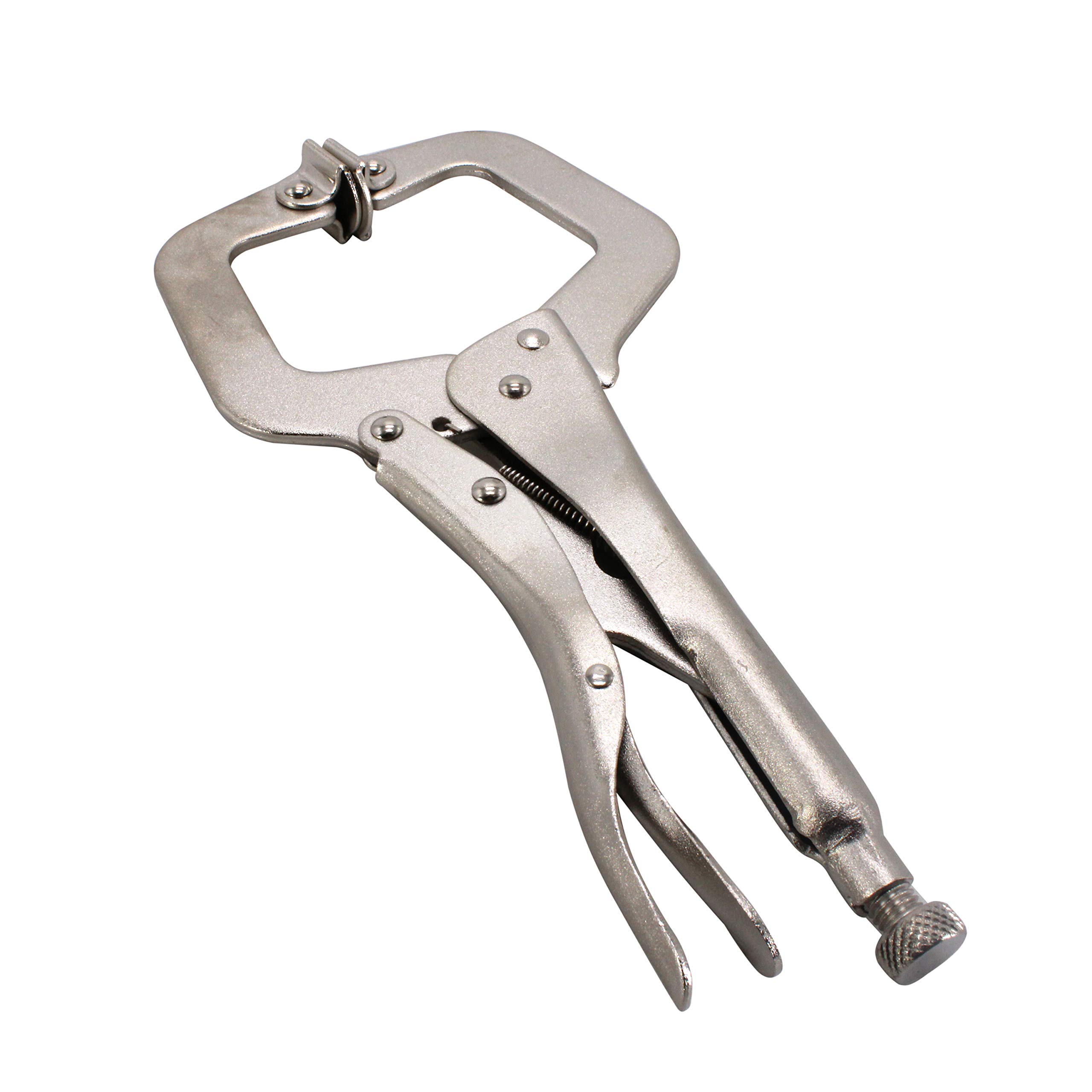 HFS (R) 6 pc - 11” C-Clamp Locking Pliers, with Swivel Pads Heavy Duty C-Type Locking Plier Table for Welding and Woodworking - Image 6