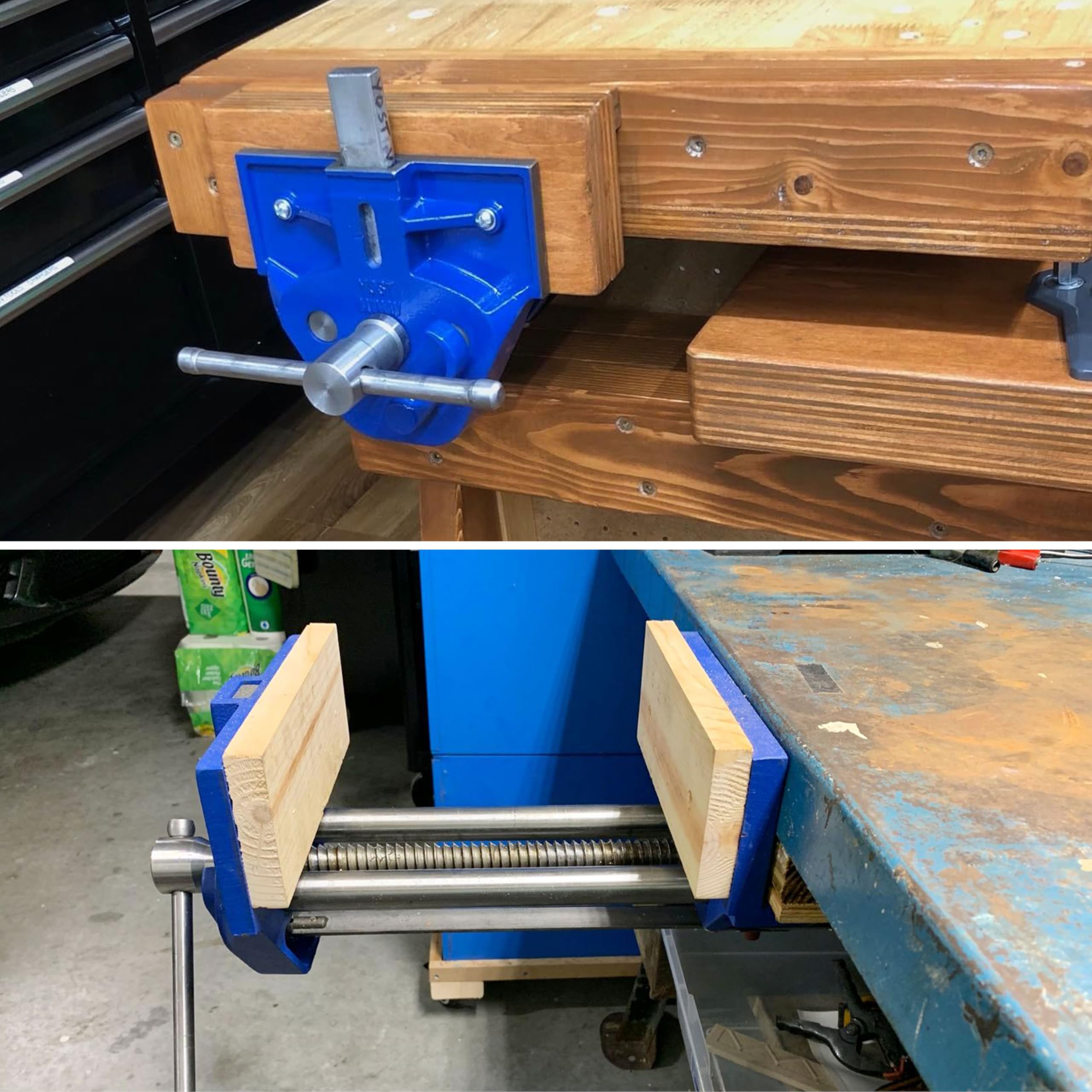 HFS (R) 9 Inch Woodworking Vise with Quick Release Trigger and Fused Tommy Bar - Cast Iron - Durability and Reliability - Image 6