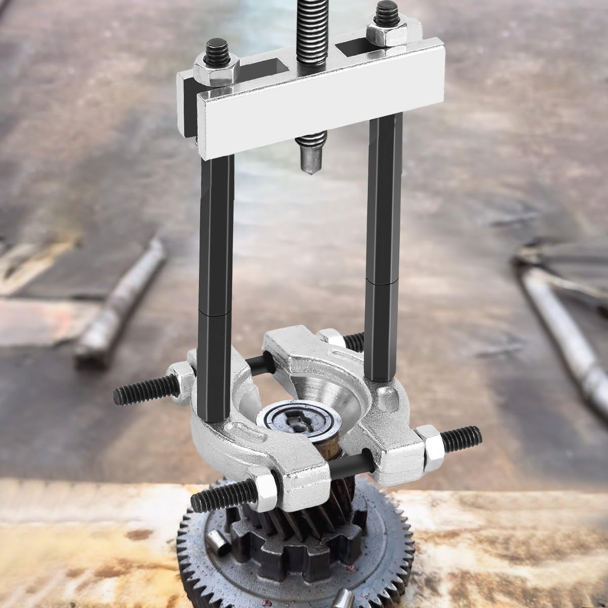 HFS(R Bearing Separator (Mini) 9 Pieces Bearing Puller Kit Includes Yoke & Extensions，Puller Set, Heavy Duty Bearing Splitter Tool Kit - Image 3