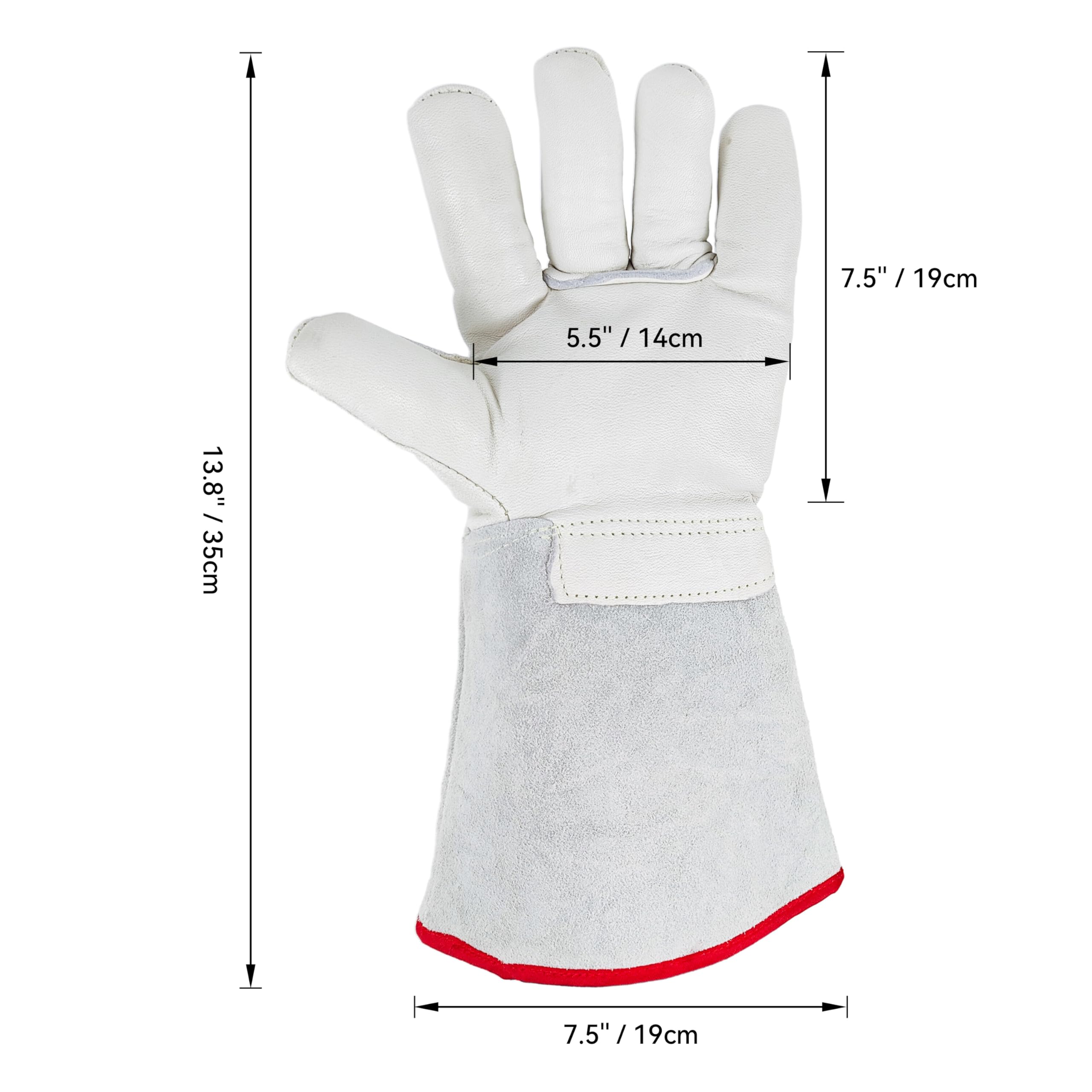 HFS(R Cryogenic Protective Gloves Antifreeze Gloves Low Temperature for Liquid Nitrogen, Dry Ice 13.8"/35cm - Image 3