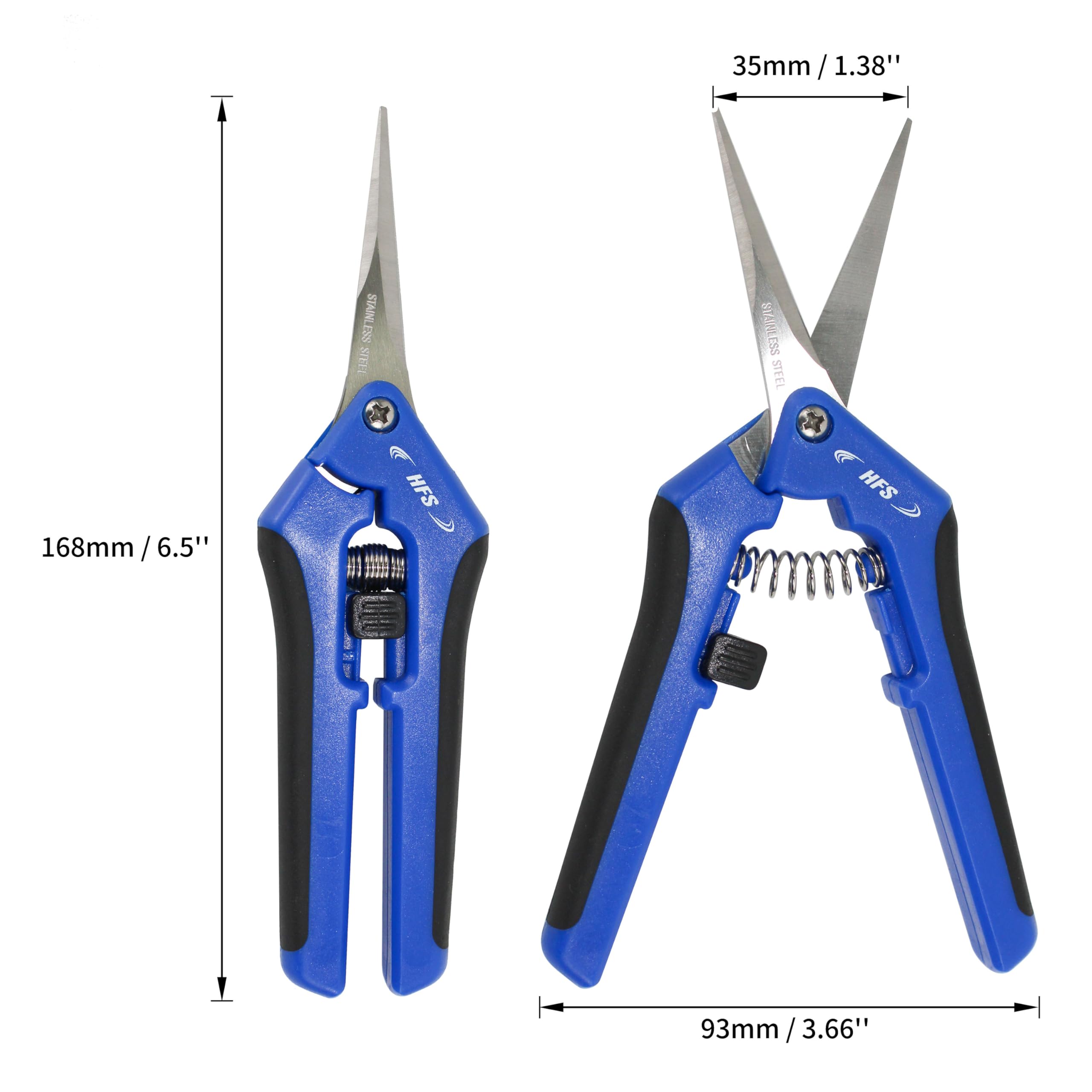 HFS(R) Gardening Scissor Pruner Shear Leaf Trimmer Straight Blade Stainless Steel Micro-Tip Pruning Snip, 6.5" (5pcs) - Image 3