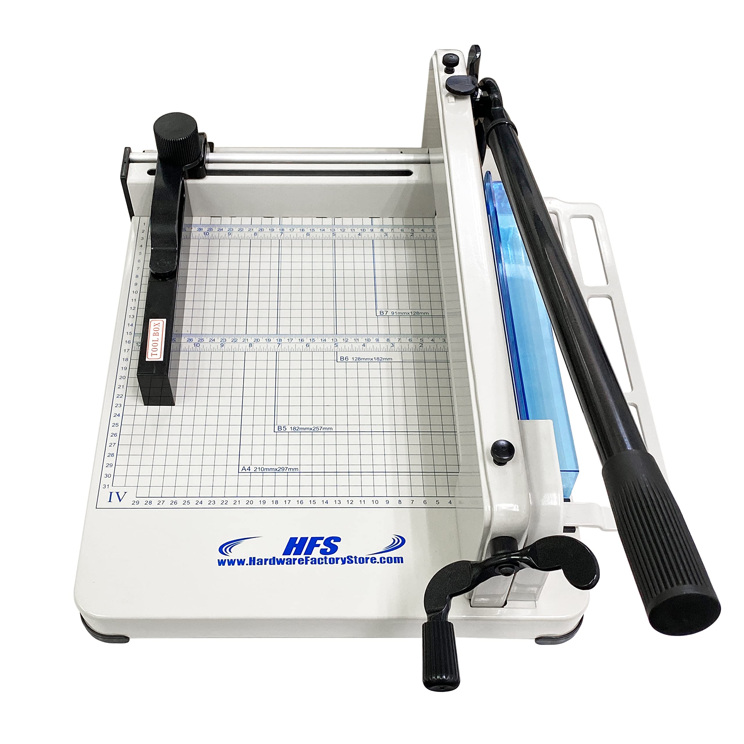 HFS(R) Heavy Duty Guillotine Paper Cutter 400 Sheet Capacity | Solid Steel Construction (A4-12'' Paper Cutter) - Image 3