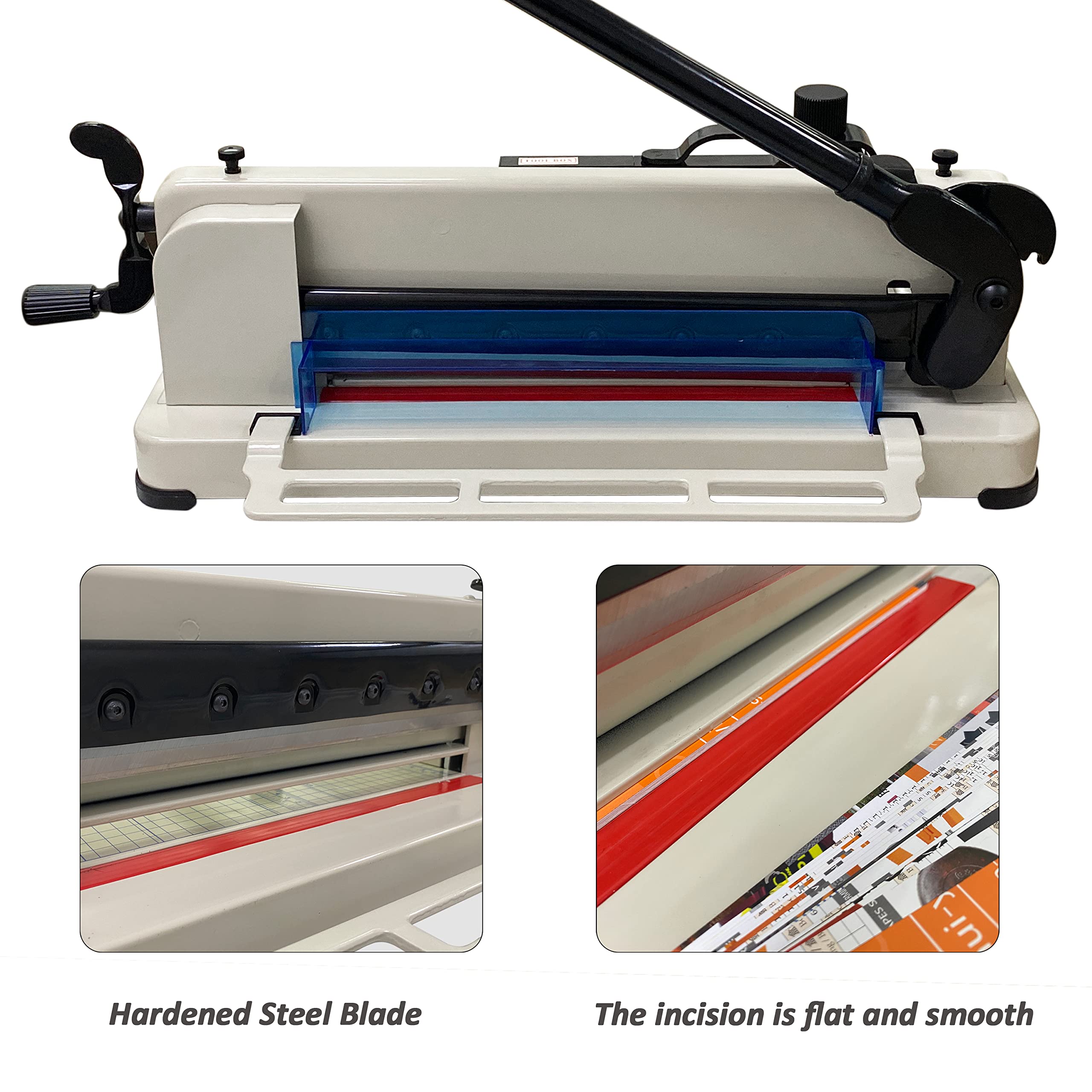 HFS(R) Heavy Duty Guillotine Paper Cutter 400 Sheet Capacity | Solid Steel Construction (A4-12'' Paper Cutter) - Image 4