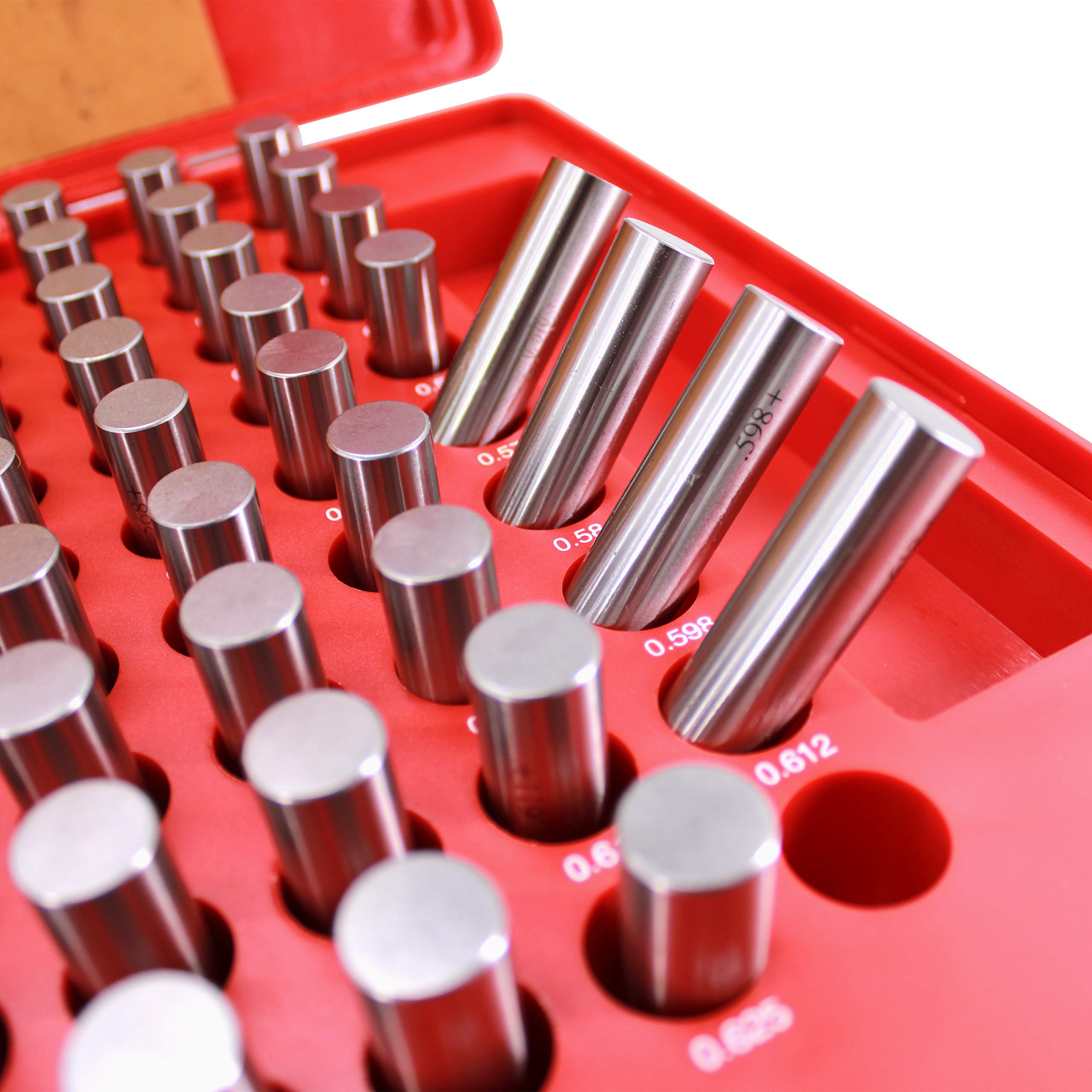 HFS(R) M3 Plus Steel Pin Gage Set with Storage Case for Carpenters and Home Improvement 125PCS 0.501-0.625" - Image 4