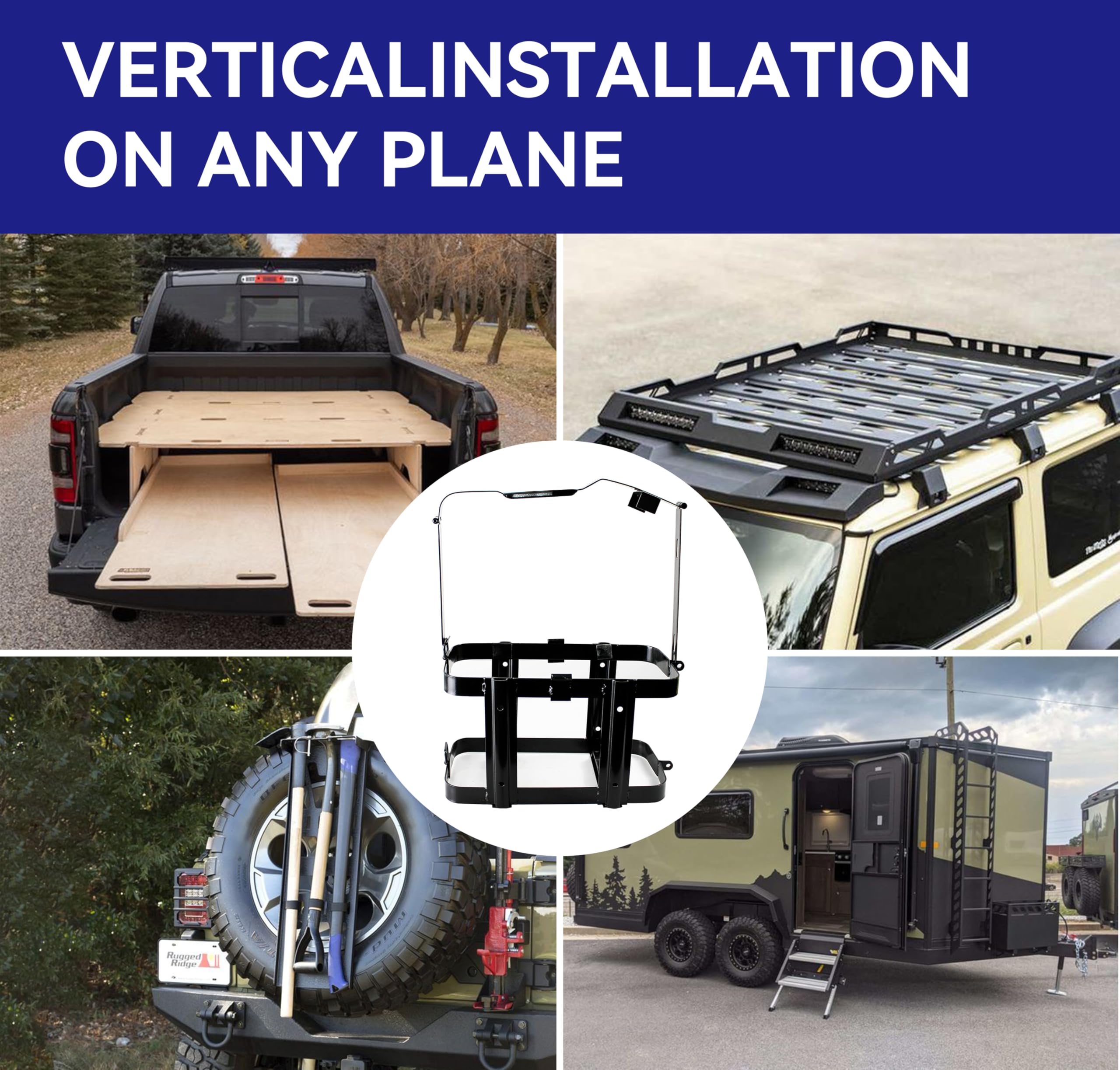 HFS (R) Metal Gas Can Holder with Locking Clasp - Fits 5 Gallon Cans - for American Jeeps and Outdoor Activities - Image 6