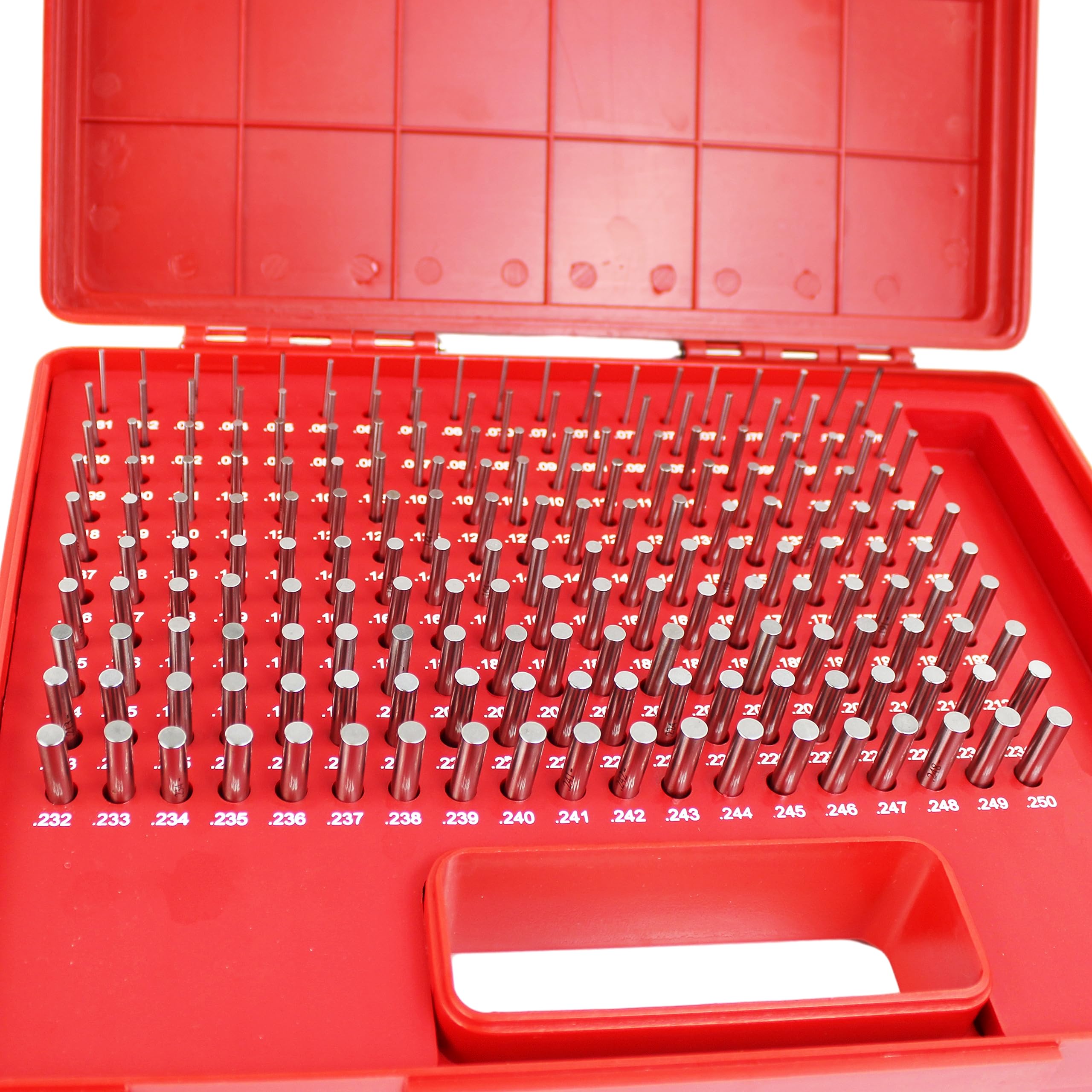HFS(R) Steel Pin Gauges Set Minus Gage M1 with Plastic Case for Carpenters and Home Improvement 0.061-0.250" 190pcs - Image 3