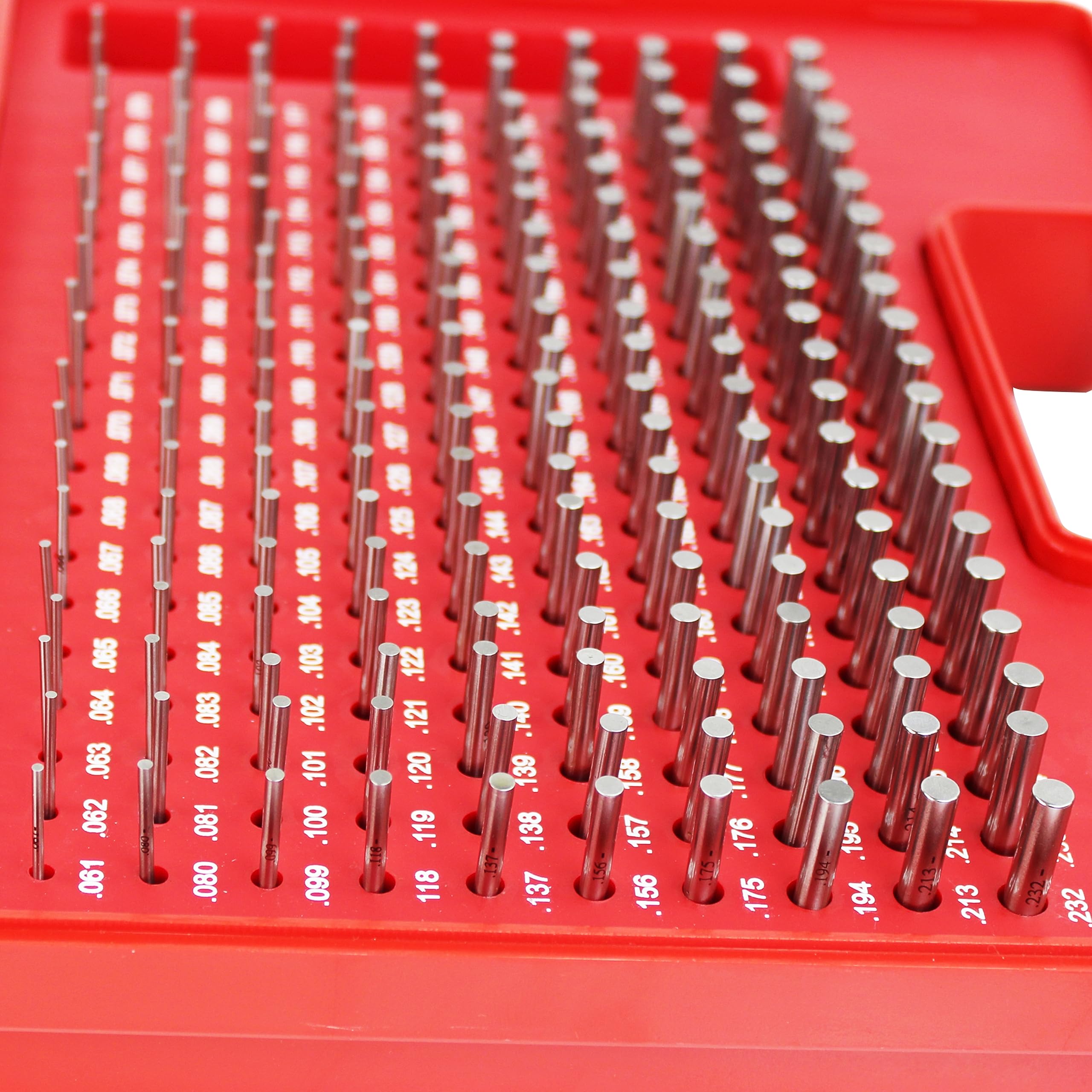 HFS(R) Steel Pin Gauges Set Minus Gage M1 with Plastic Case for Carpenters and Home Improvement 0.061-0.250" 190pcs - Image 4
